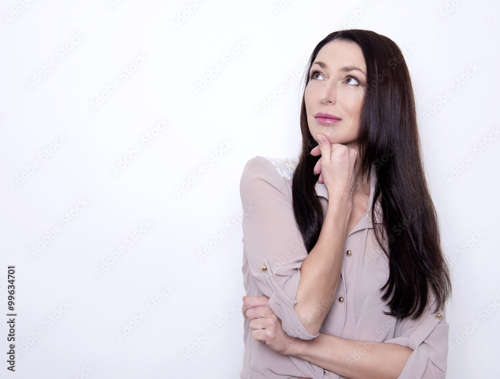 beautiful brunette woman in casual clothes beautiful brunette woman in casual clothes