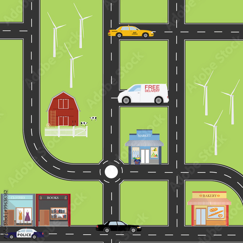 City map top view