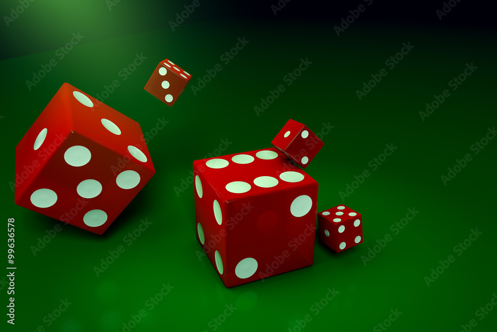 A red dice. A red dice.