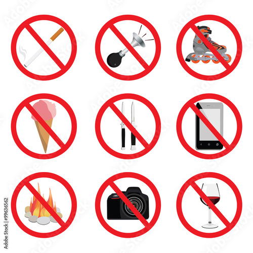 Set of no sign