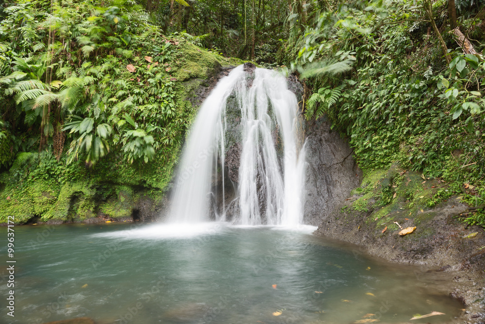 Wasserfall in Guadeloupe - Cascade aux Ecrevisses Wasserfall in Guadeloupe - Cascade aux Ecrevisses