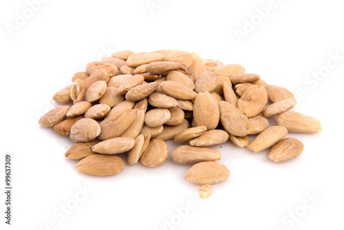 Almonds over white