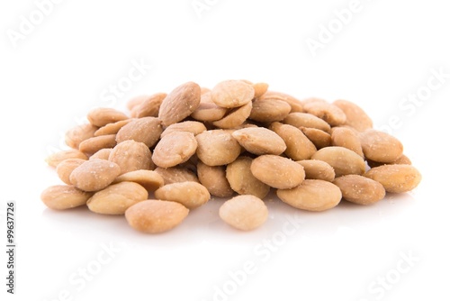 Almonds over white