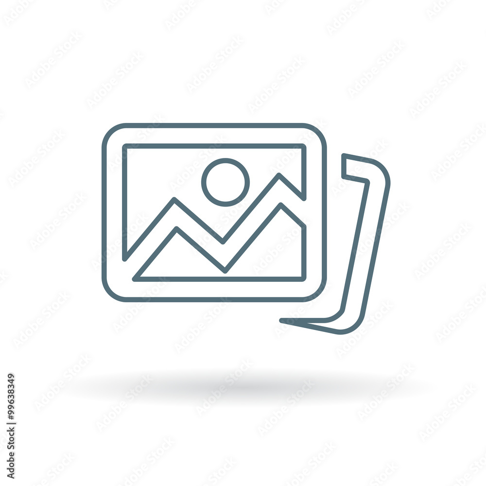 Digital photos icon. Photo album sign. Image gallery symbol. Thin line icon on white background. Vector illustration. Digital photos icon. Photo album sign. Image gallery symbol. Thin line icon on white background. Vector illustration.