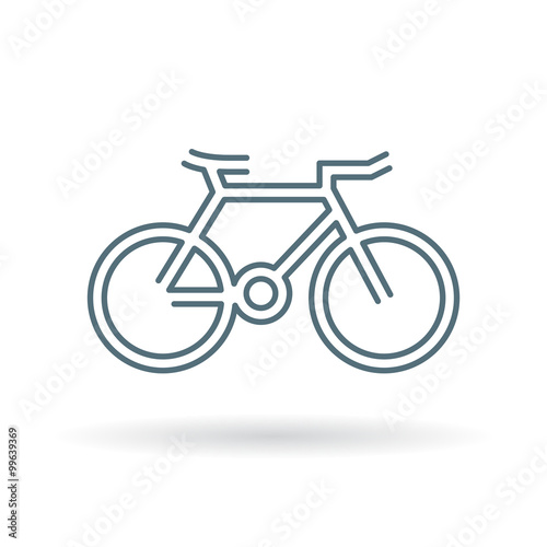 Bicycle icon. mountain bike sign. Cycle symbol. Thin line icon on white background. Vector illustration.