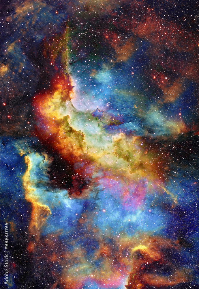Nebula, Cosmic space and stars, blue cosmic abstract background. Elements of this image furnished by NASA. - obrazy, fototapety, plakaty 