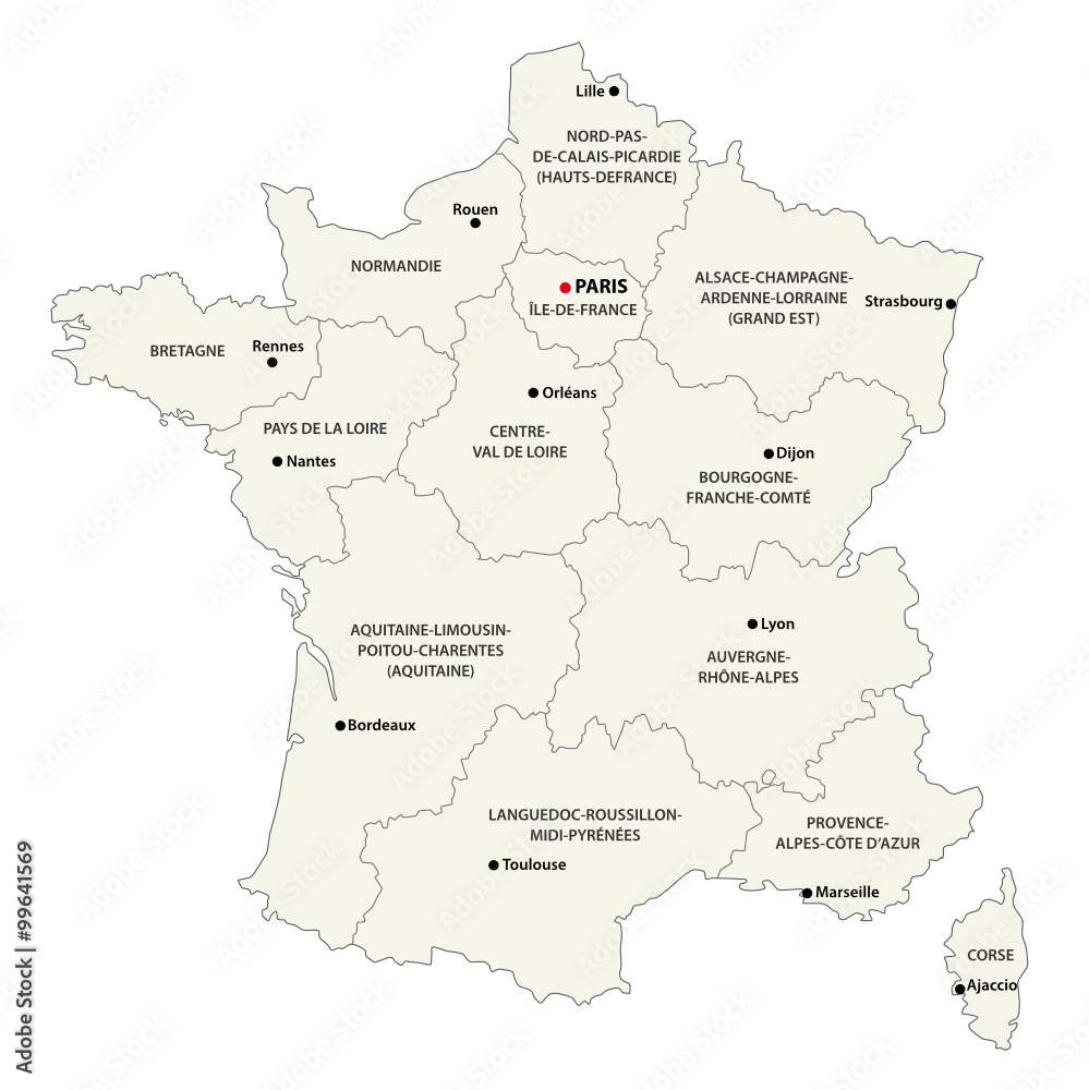 the new regions of france since map