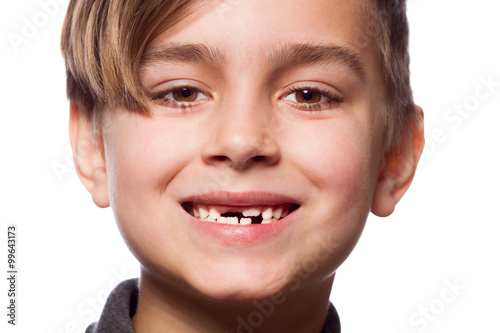 boy portrait with a lost tooth
