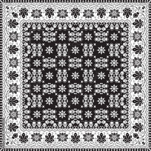 abstract ethnic shawl floral pattern design