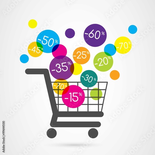 Full supermarket cart 