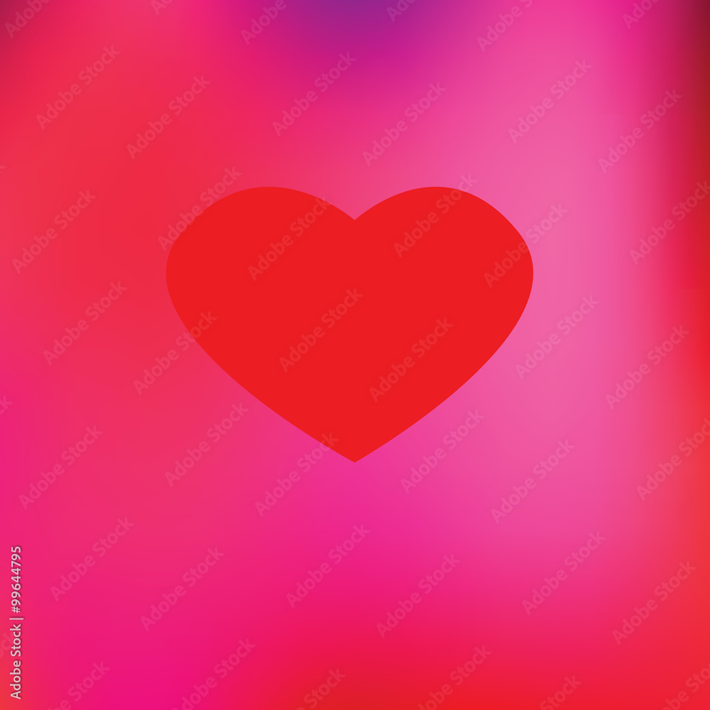 Red Heart with pink shades background