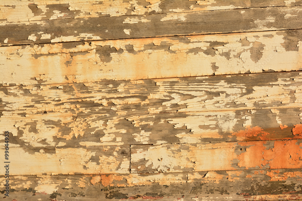 Obraz premium Old peeled wooden texture background