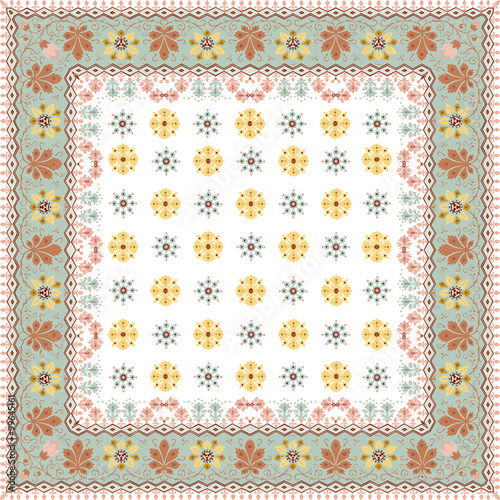 abstract ethnic shawl floral pattern design