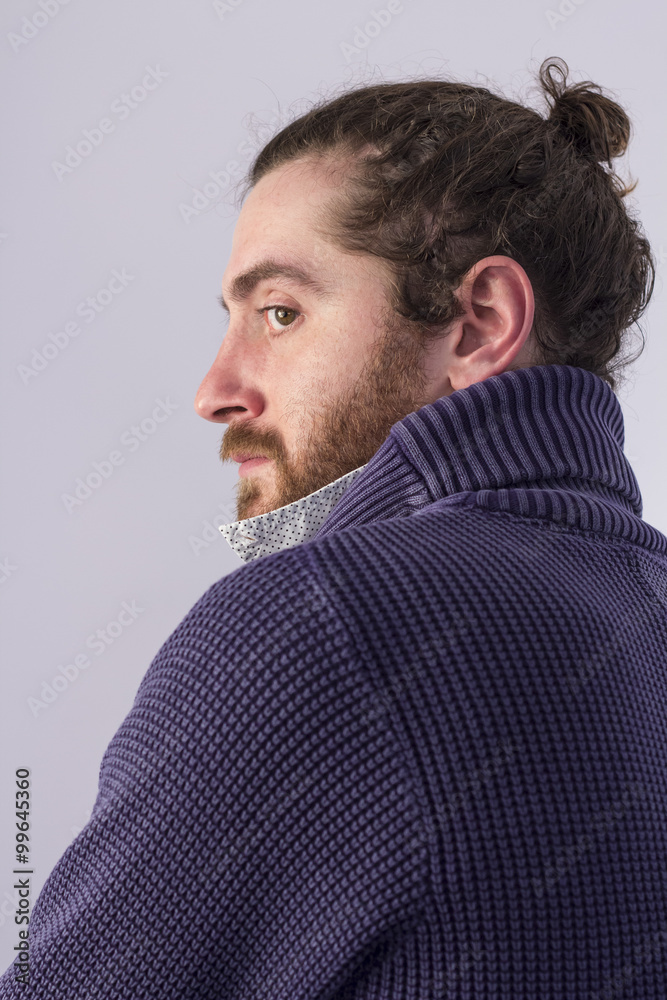 Fototapeta premium Man Bun Hairstyle