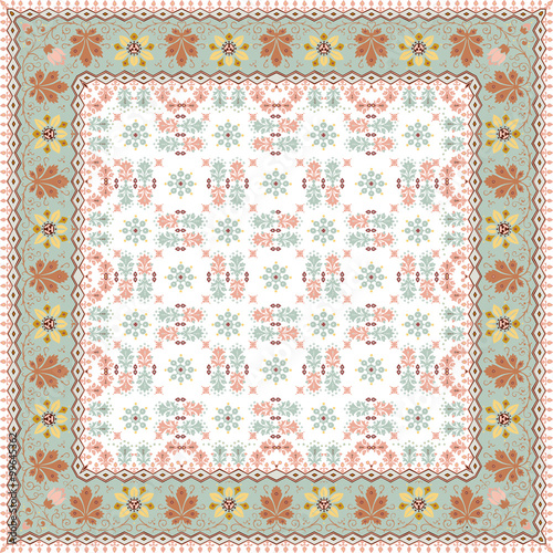 abstract ethnic shawl floral pattern design