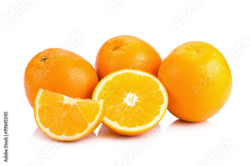 Ripe orange isolated on white background