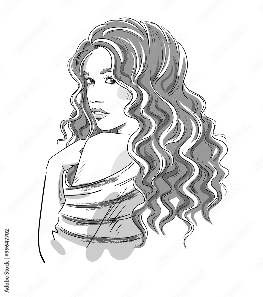 Wavy Haired Girl sketch by Crimsonoid on DeviantArt