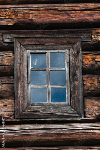 window in a timber wall