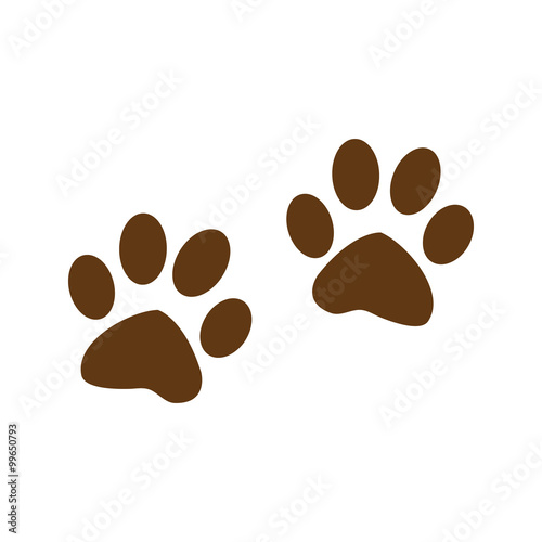 Paw sign icon. Dog pets steps symbol.