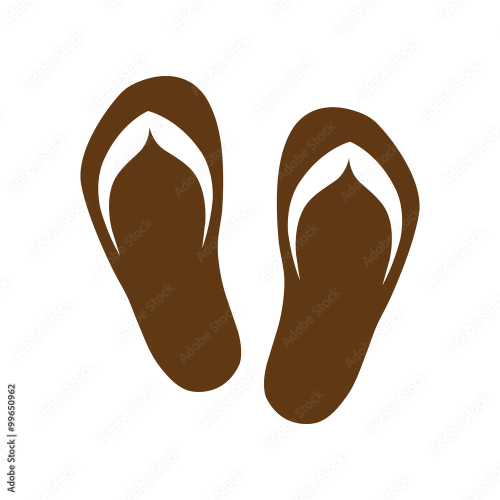 Pair of flip flops. brown icon Pair of flip flops. brown icon