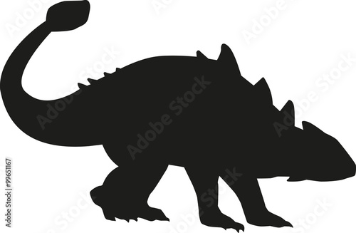 Dinosaur ankylosaurus silhouette