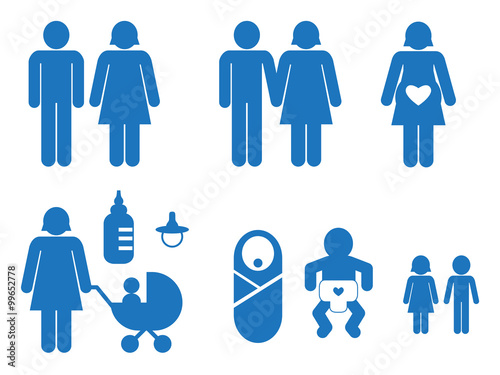 Set of family icons - vector