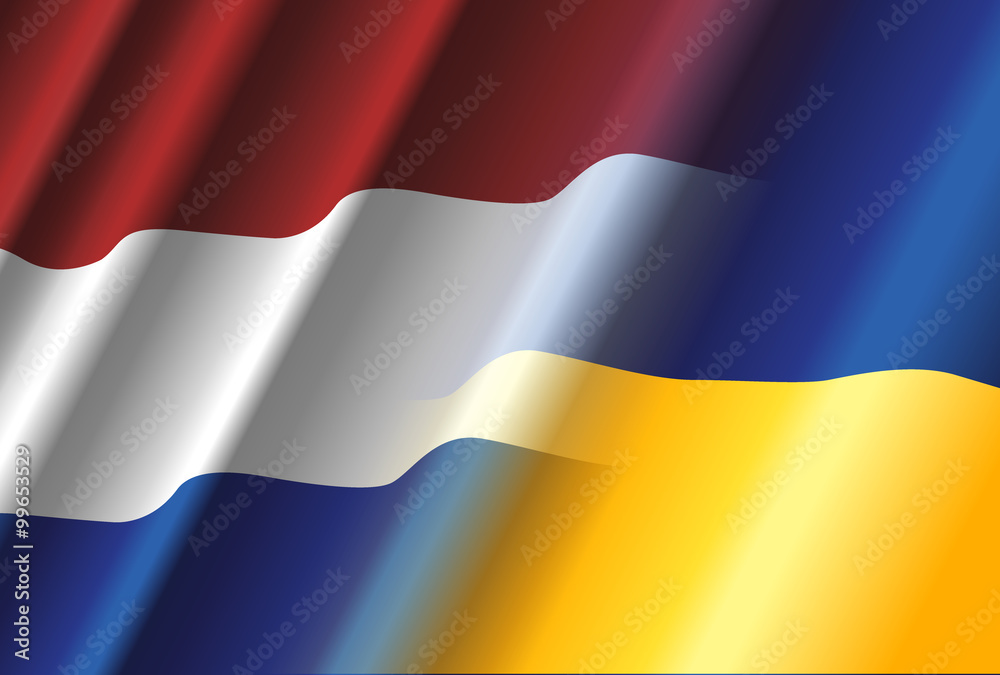 Fototapeta premium Ukraine & Netherlands flags