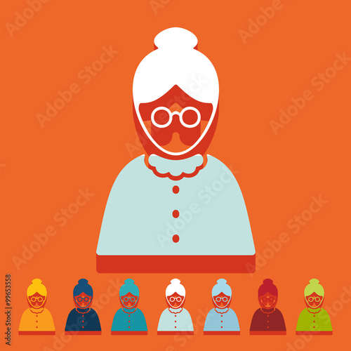 Flat design: senior citizens