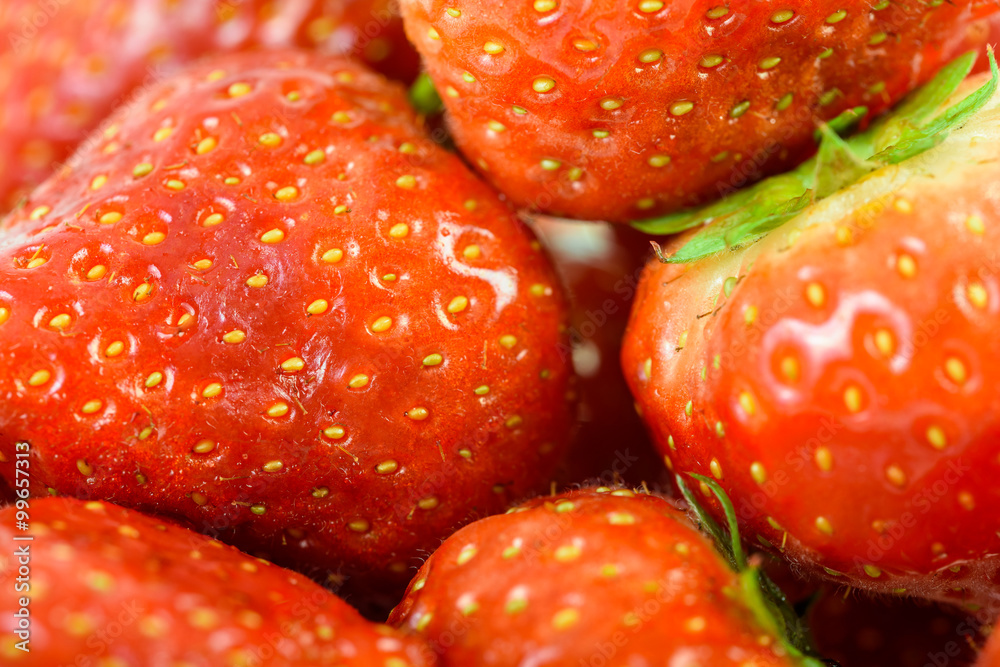 Fresh Red Strawberries Macro In Fruit Market Fresh Red Strawberries Macro In Fruit Market