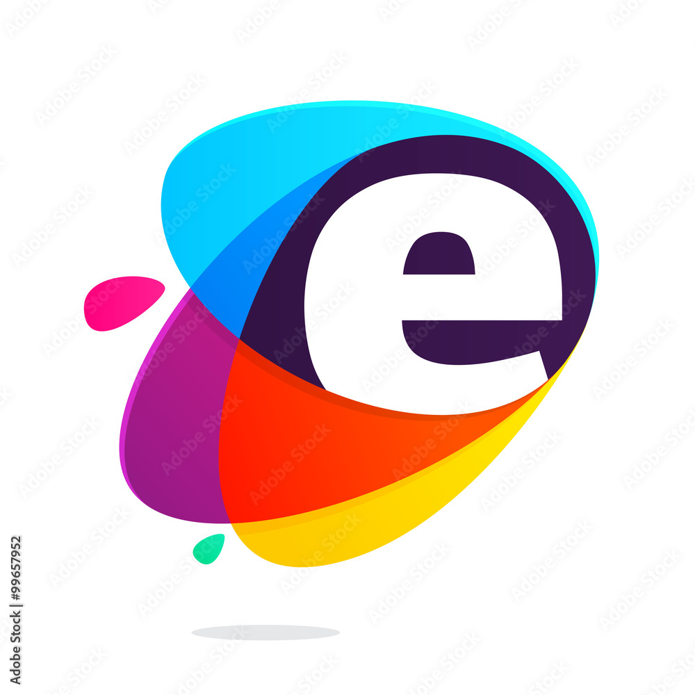 E letter with ellipses intersection logo. E letter with ellipses intersection logo.