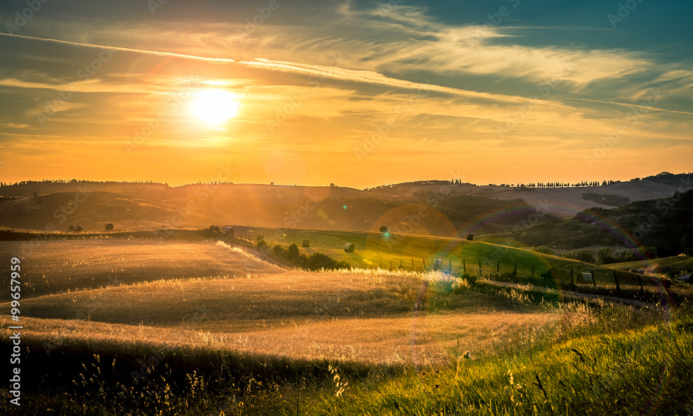 Obraz premium Tuscany sunset
