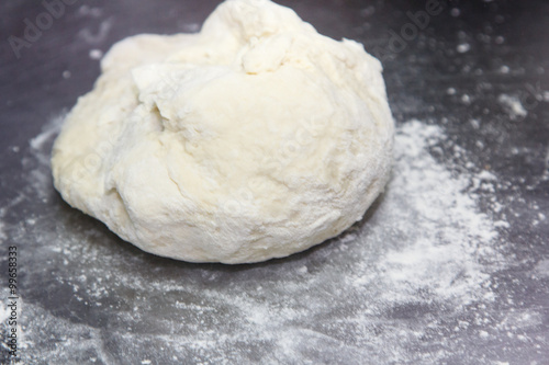 Preparation of the dough. Kneaded dough is gathered into a ball