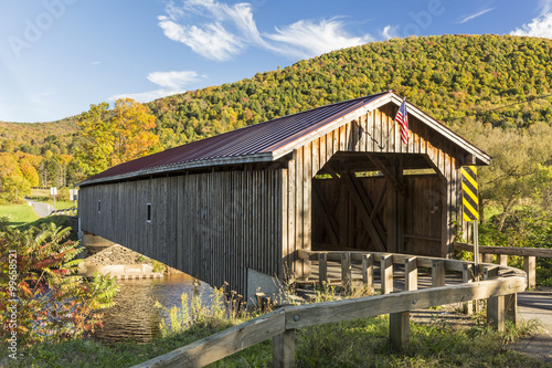 Hamden Covered Bridge in Autumn photo