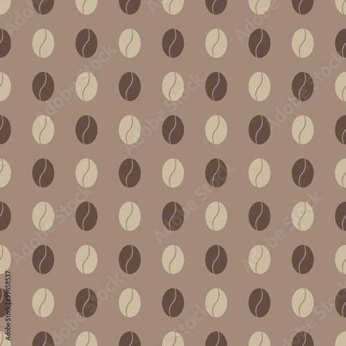 Two-colored coffee bean seamless pattern. Illustration of two-colored coffee grains. For any use