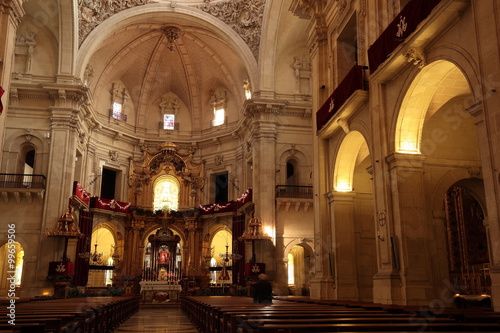 Inside the Basilica of Santa Maria in Elche, Spain 