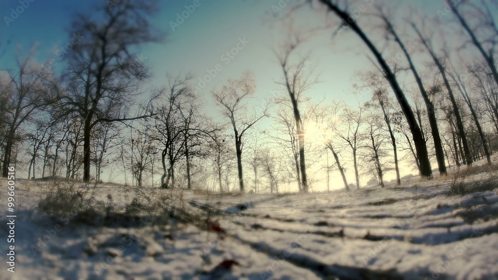 Sledging. A man with a woman move out of the snow-covered hills. Sledging. A man with a woman move out of the snow-covered hills.