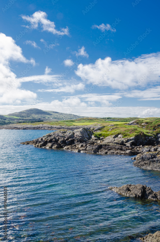 view of the irish landscape during summer, mizen head peninsula, ireland
