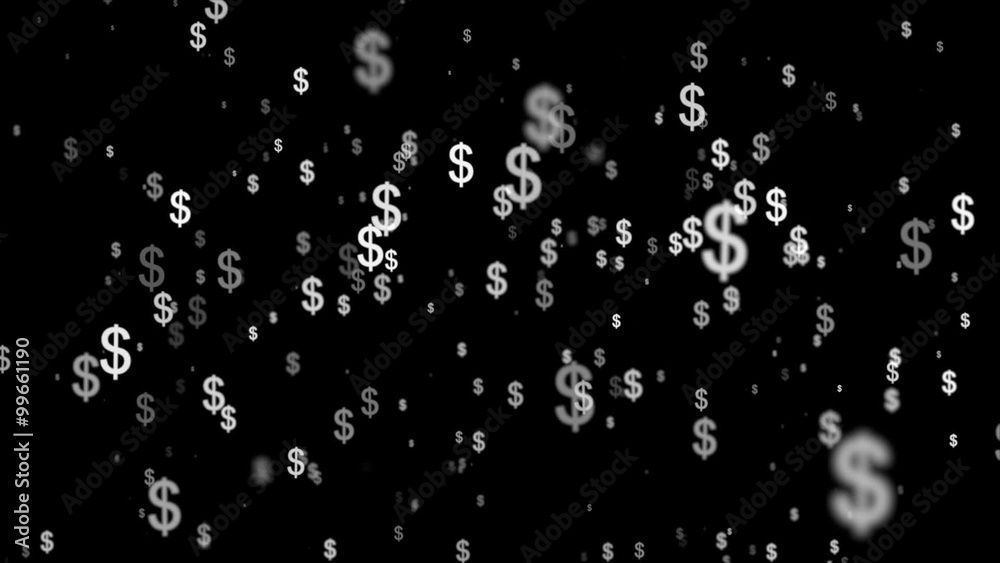 Broadcast Money Shower, Grayscale, Corporate, Loopable, HD Broadcast Money Shower, Grayscale, Corporate, Loopable, HD