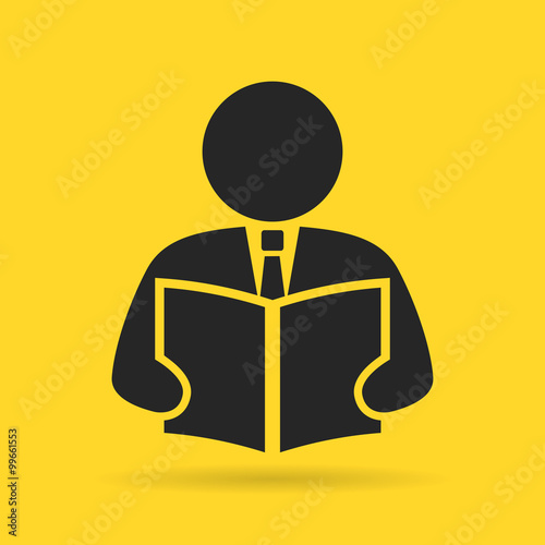 Reading person icon