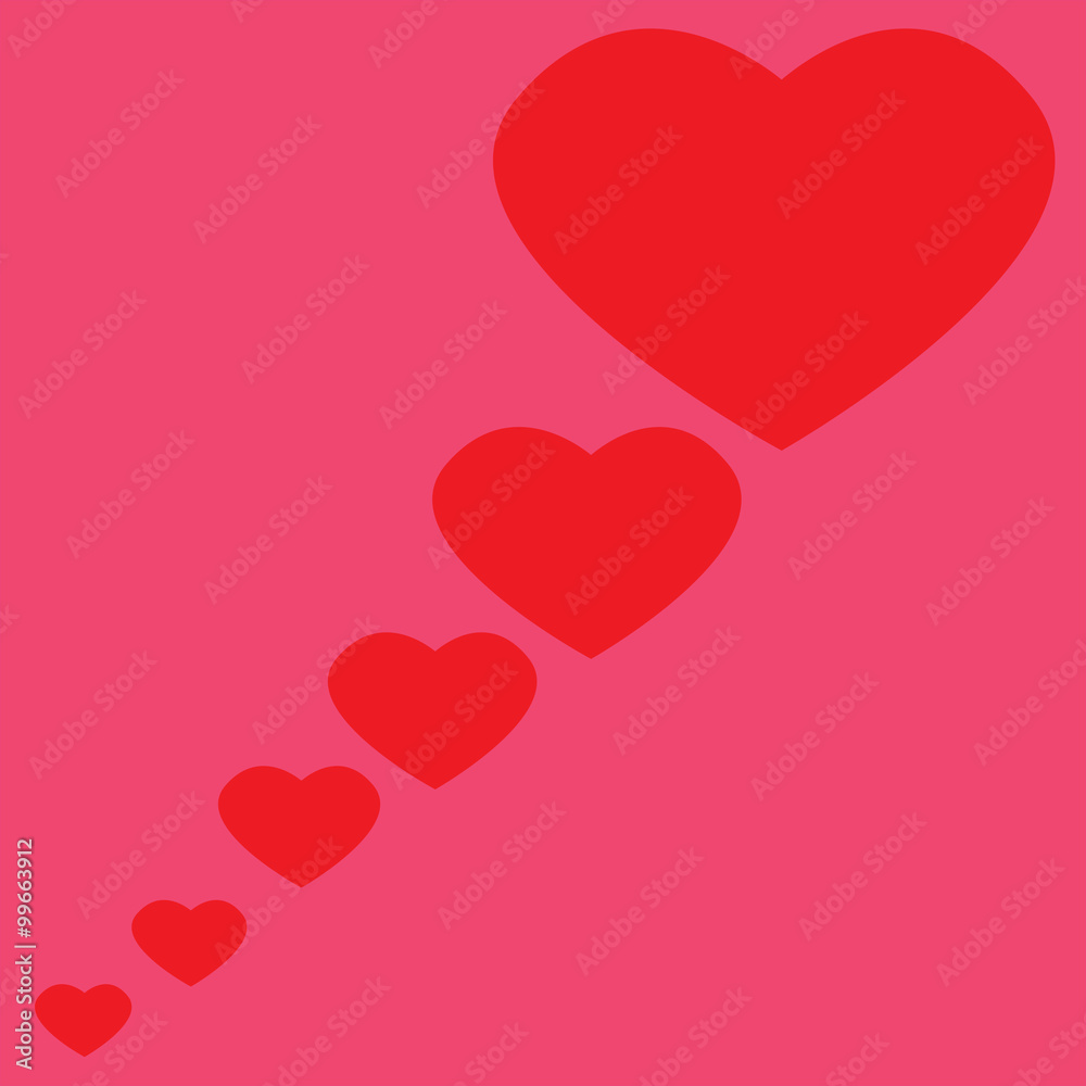 Red Heart with pink background