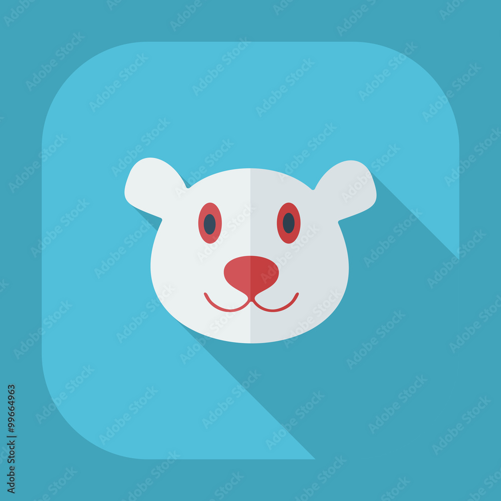 Flat modern design with shadow icons bear Canada Flat modern design with shadow icons bear Canada