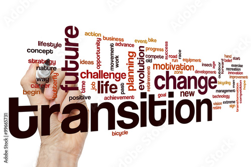 Transition word cloud concept