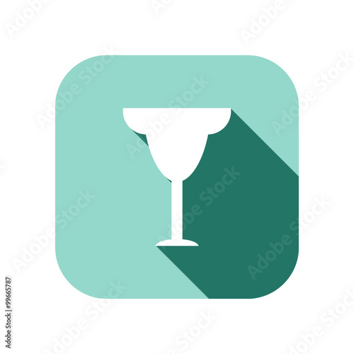 Drink glass icon with long shadow