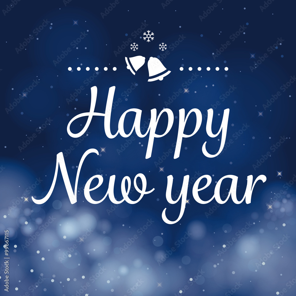 happy new year calligraphy card vector design