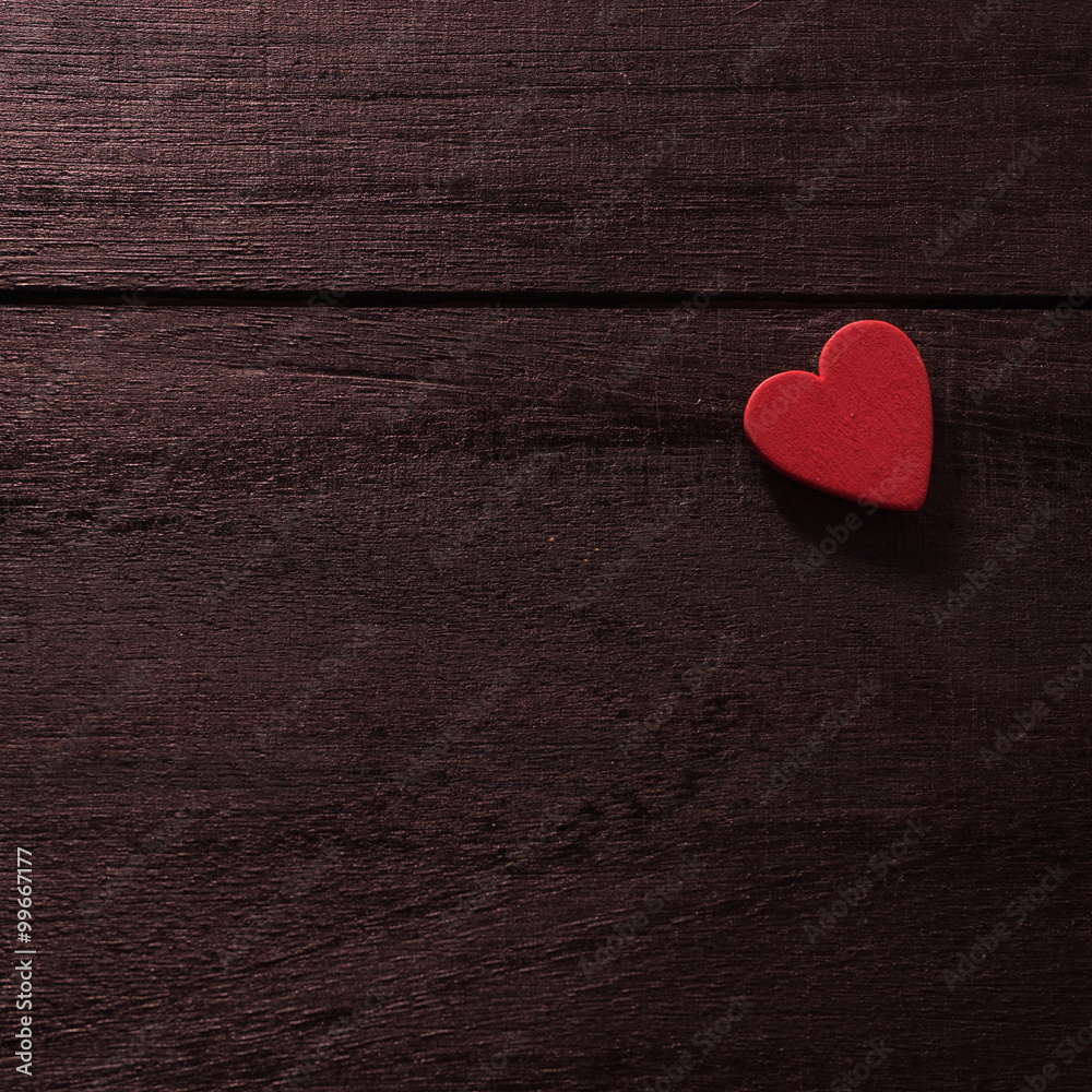 Obraz premium selective focus Valentines Day background with hearts. on wood t