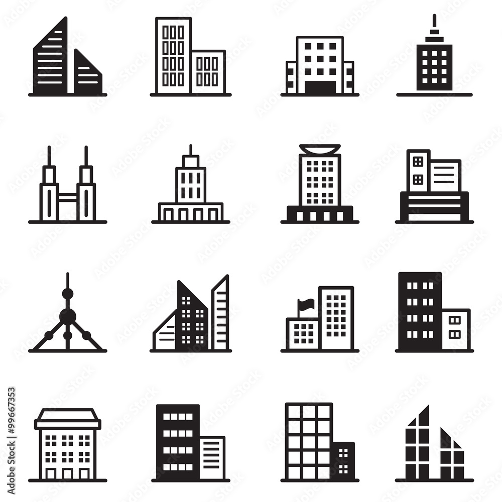 Building , tower, Architectural icons Vector illustration symbol