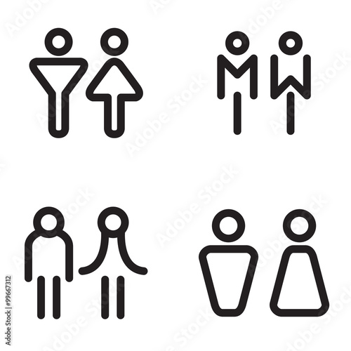 Toilet , Restroom Bathroom icons Vector  illustration symbol
