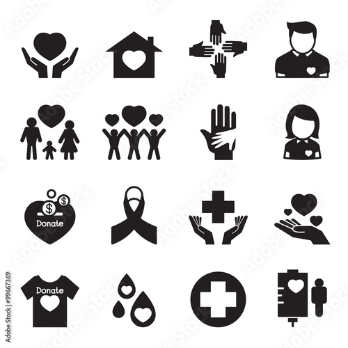 Give and Protect icons Set