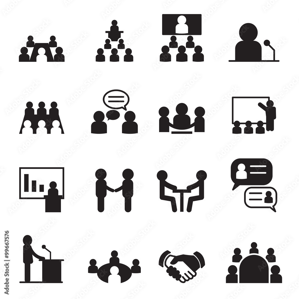 Conference icon set Stock Vector Adobe Stock
