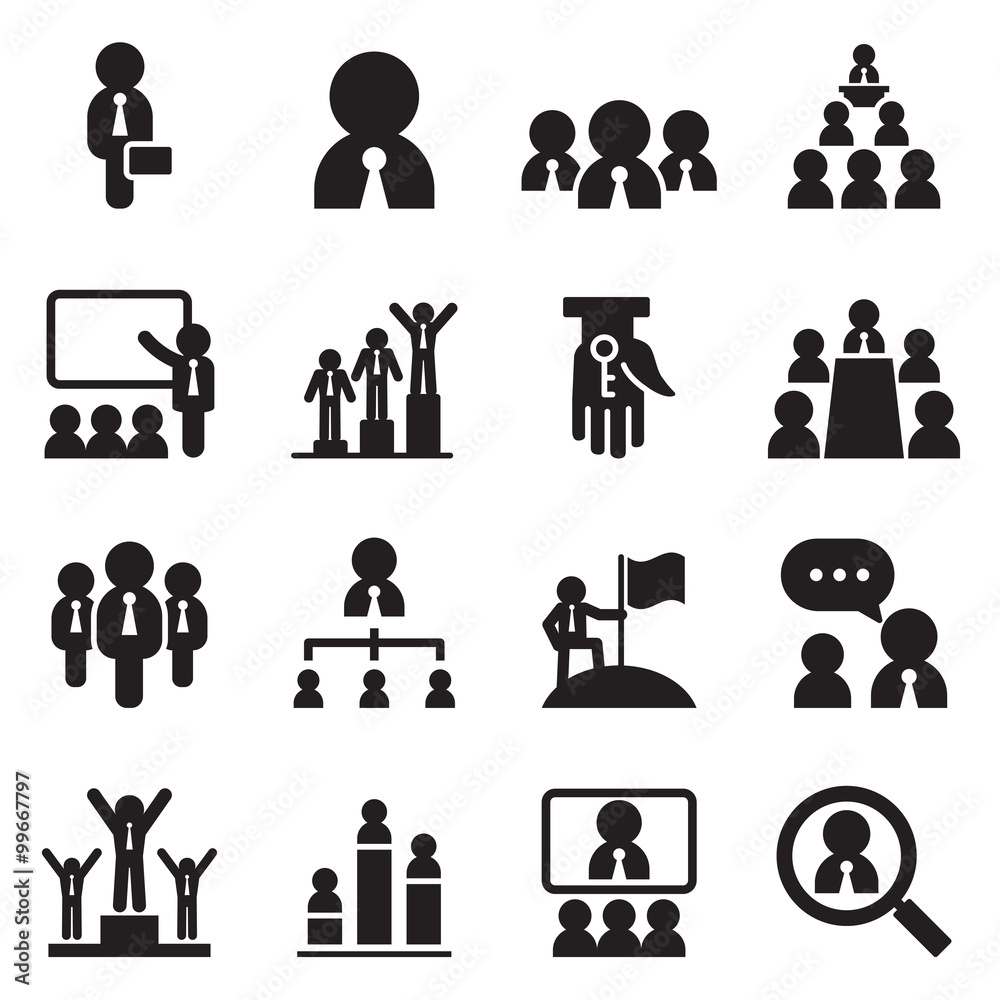 Business management & Teamwork icons set Business management & Teamwork icons set